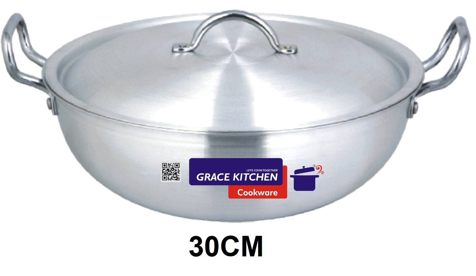 Premium Metal Finish Wok 30CM (Shrink Wrapped-Bar Coded)
